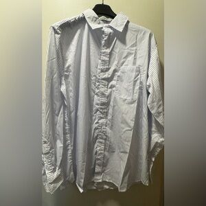 Men's Light Blue Pinstripe Button-Down Shirt